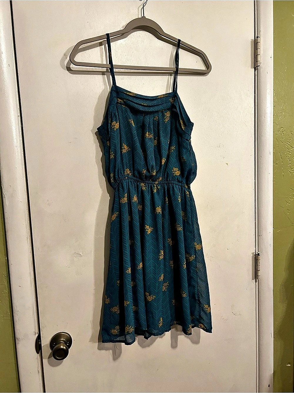 Mossimo Floral Mini Dress in Blue & Yellow Size Small Like New